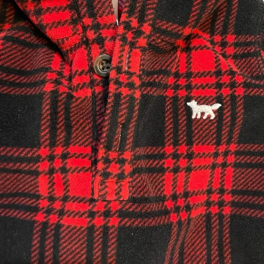 Carter's Henley Fleece Sweater Baby Boy 18 Month Plaid Academia Winter Holiday